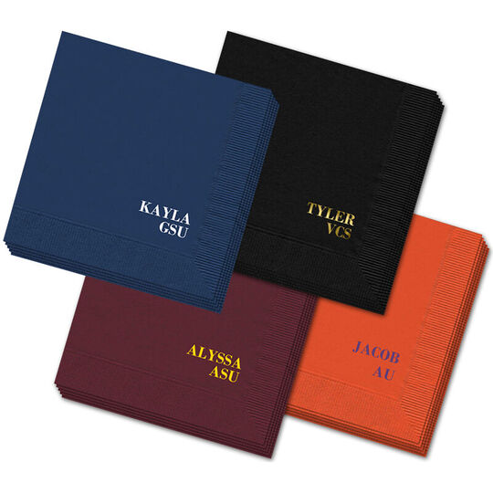 Name and College Initials Napkins